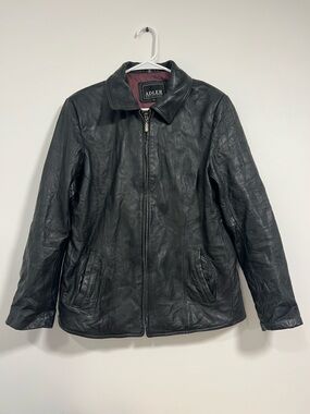 Adler Women's Black Leather Zip-Front Jacket